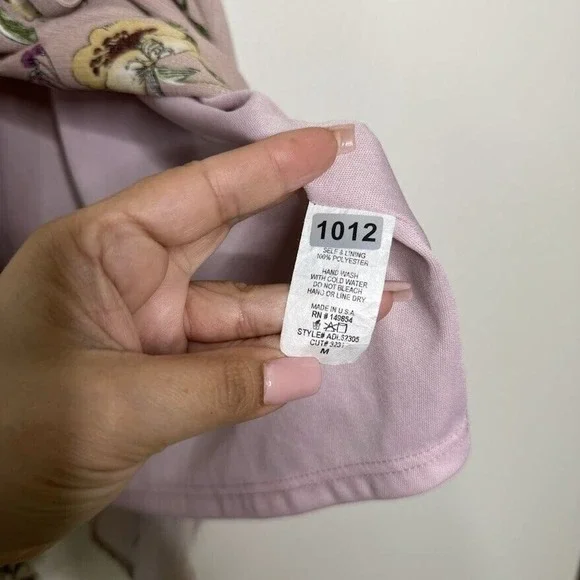 Sadie & Sage Pink Floral Print Sleeveless V Neck Preppy Spring Wrap Dress Medium - Picture 8 of 9